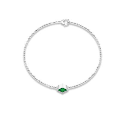 0.36 Carat Princess Cut Real Emerald Birthstone Bracelet with Certificate