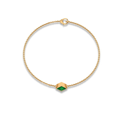 0.36 Carat Princess Cut Real Emerald Birthstone Bracelet with Certificate