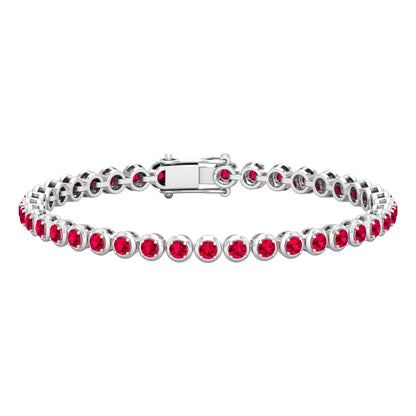 Certified Lab Grown Ruby Tennis Bracelet for Women
