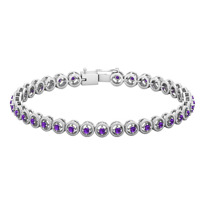 Natural Amethyst Tennis Bracelet for Women