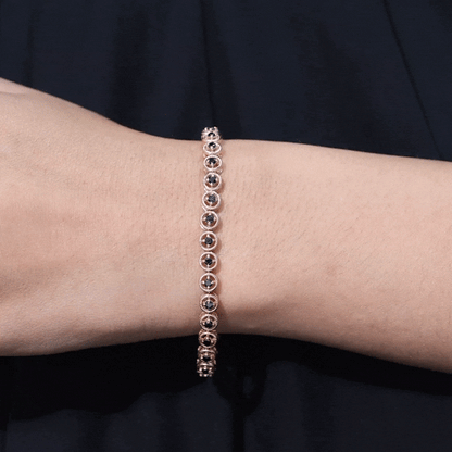 Certified Lab Grown Black Diamond Tennis Bracelet with Rope Frame