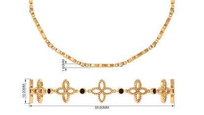 Genuine Garnet Flower Bracelet with Bolo Chain