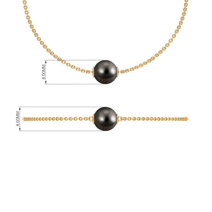 7.5 Carat Solitaire Tahitian Black Pearl Bracelet with Lobster Clasp