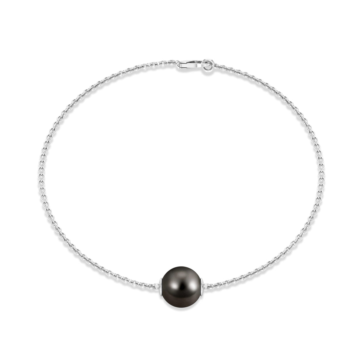 7.5 Carat Solitaire Tahitian Black Pearl Bracelet with Lobster Clasp