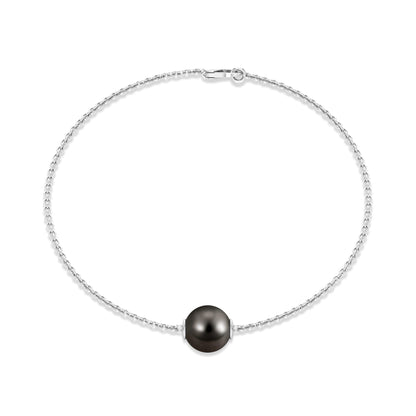 7.5 Carat Solitaire Tahitian Black Pearl Bracelet with Lobster Clasp
