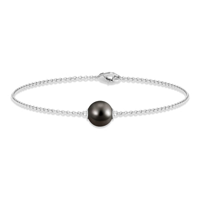 7.5 Carat Solitaire Tahitian Black Pearl Bracelet with Lobster Clasp