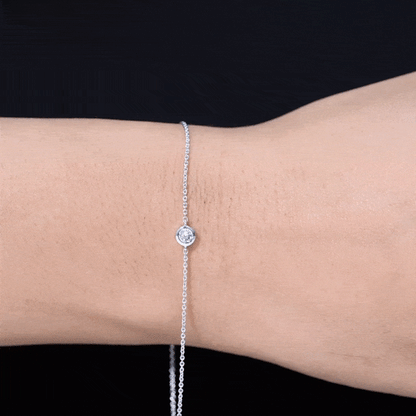 Certified Diamond Chain Bracelet in Bezel Setting