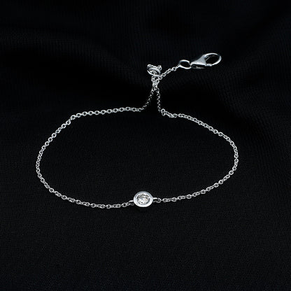 Certified Diamond Chain Bracelet in Bezel Setting