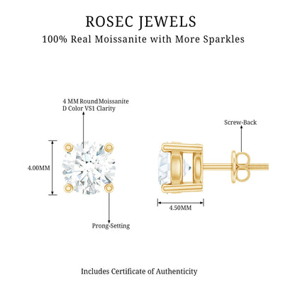 Brilliant Cut Diamond Stud Earrings in Prong Setting