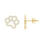 Moissanite Paw Print Earrings With Certificate