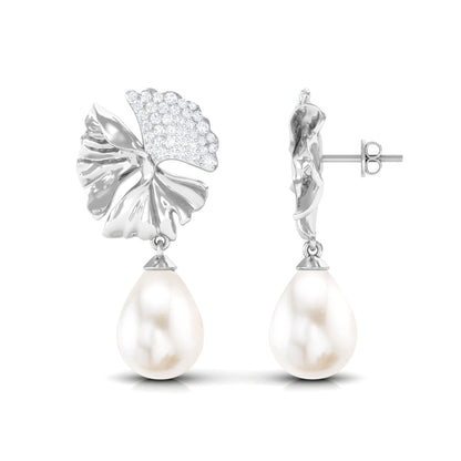 Nature Inspired 12 Carat Freshwater Pearl Drop Earrings