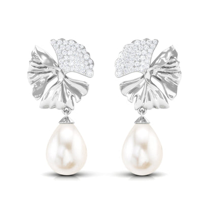 Nature Inspired 12 Carat Freshwater Pearl Drop Earrings