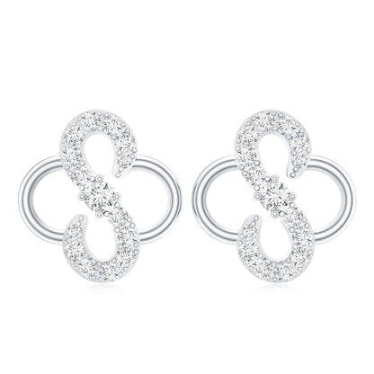 Lab Grown Diamond Floral Stud Earrings with Screw Back