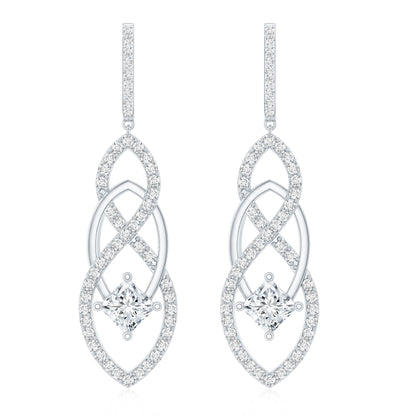 Certified Lab Grown Bridal Dangle Earrings