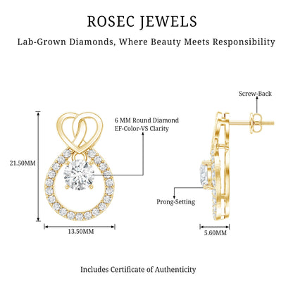 Certified Lab Grown Diamond Infinity Stud Earrings