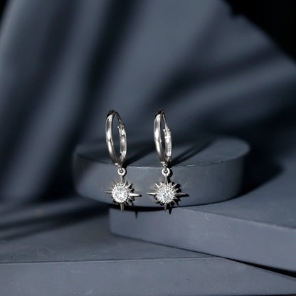 Certified Lab Grown Diamond Sunburst Hoop Earrings