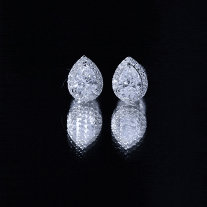 Certified 1.3 Carat Lab Grown Diamond Teardrop Stud Earrings