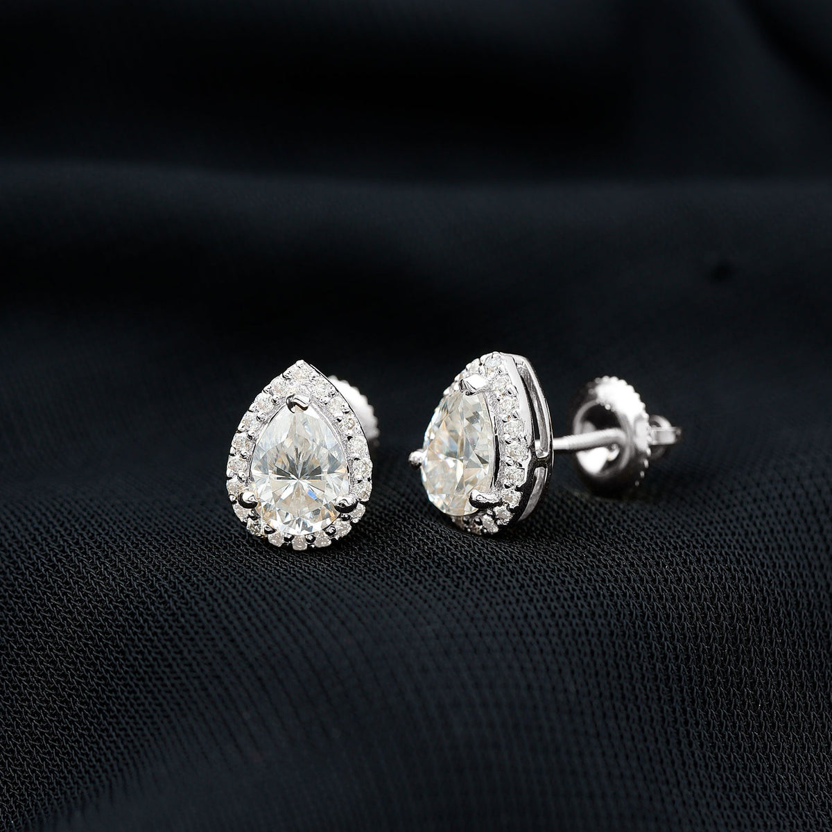 Certified 1.3 Carat Lab Grown Diamond Teardrop Stud Earrings