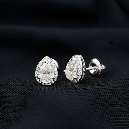 Certified 1.3 Carat Lab Grown Diamond Teardrop Stud Earrings