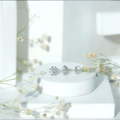 1.9 Carat Certified Lab Grown Diamond Solitaire Stud Earrings