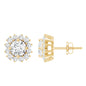 Certified 0.9 Carat Round Lab Grown Diamond Halo Stud Earrings