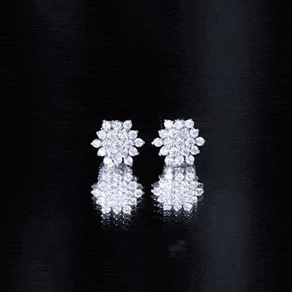 Certified Lab Grown Diamond Flower Statement Earrings