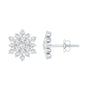 Certified Lab Grown Diamond Flower Statement Earrings