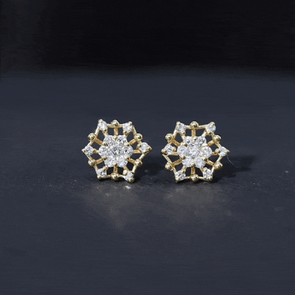 Diamond Cluster Stud Earrings