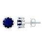 1.9 Carat Blue Sapphire Solitaire Vintage Earrings for Women
