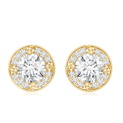 2.5 Carat Lab Grown Diamond Halo Stud Earrings