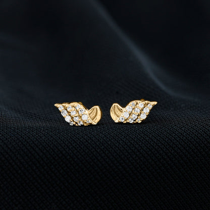 Certified Lab Grown Diamond Leaf Stud Earrings With Screw Back