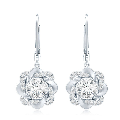 Lab Grown Diamond Flower Hoop Earrings For Her