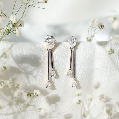 Certified Lab Grown Diamond Teardrop Dangle Earrings