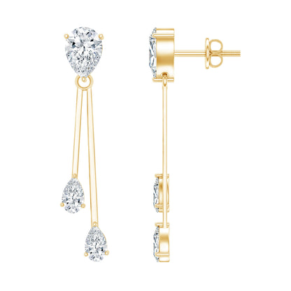 Certified Lab Grown Diamond Teardrop Dangle Earrings