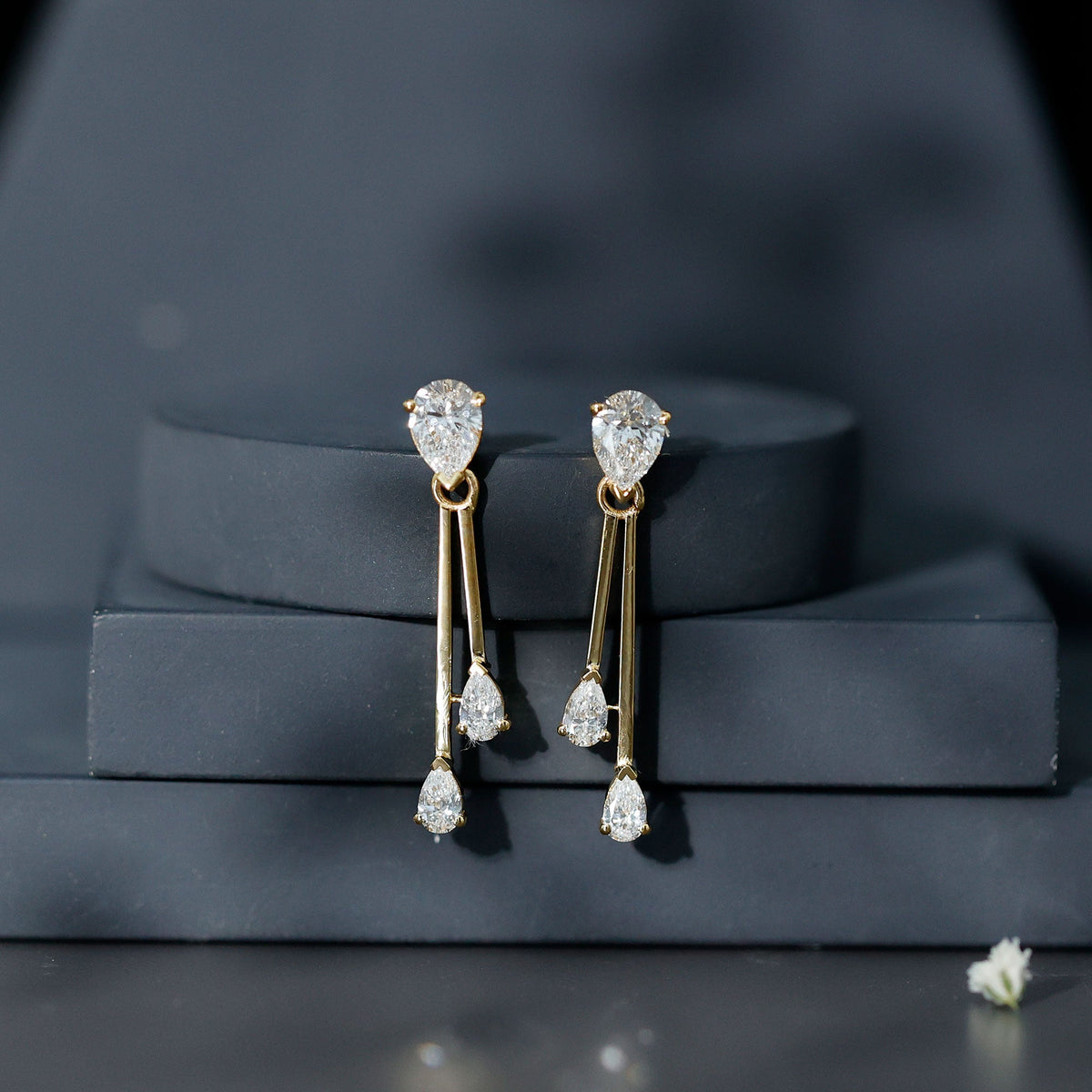 Certified Lab Grown Diamond Teardrop Dangle Earrings