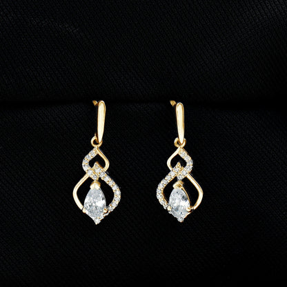 Certified Lab 0.7 Carat Pear Shaped Diamond Drop Bridal Earrings