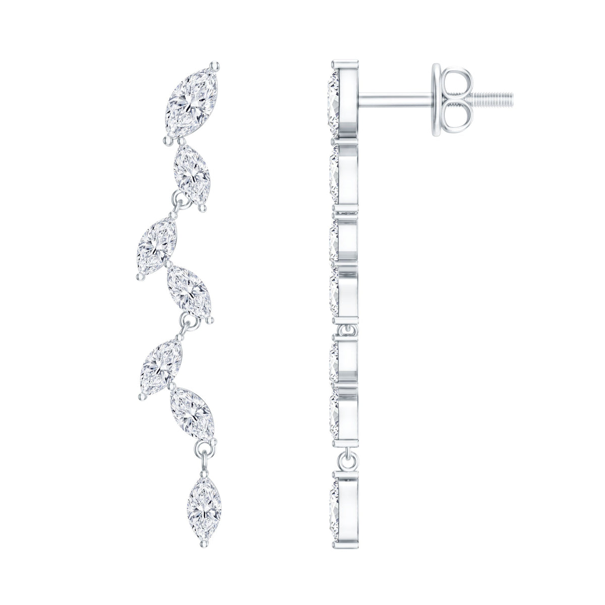 Marquise Lab Grown Diamond Bridal Dangle Earrings