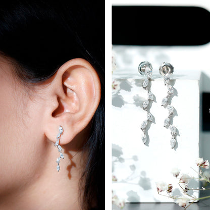 Marquise Lab Grown Diamond Bridal Dangle Earrings