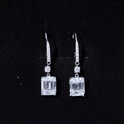 Certified 7 Carat Moissanite Silver Dangle Earrings For Women