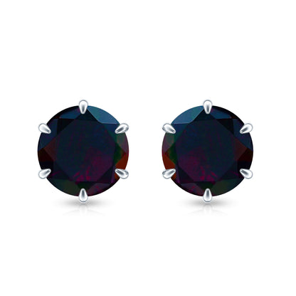 1.6 Carat Claw Set Black Opal Solitaire Stud earrings