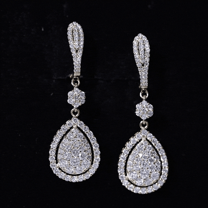 Certified Moissanite Bridal Drop Earrings For Wedding