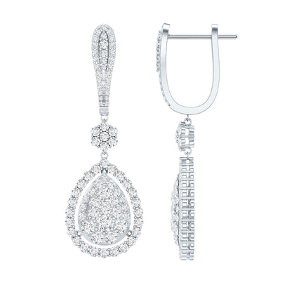 Certified Moissanite Bridal Drop Earrings For Wedding