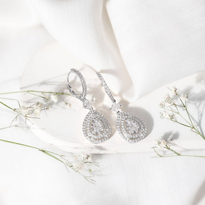 Certified Moissanite Teardrop Hoop Earrings for Women