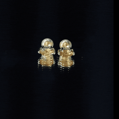 Natural 1.48 Carat Marquise Cut Citrine Stud Earrings