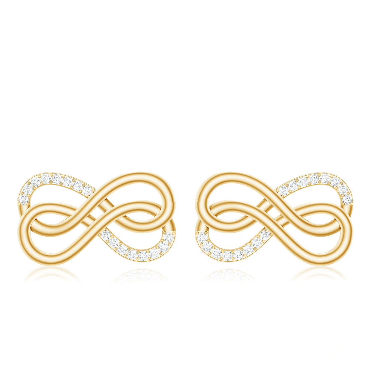 Diamond Twin Infinity Stud Earring