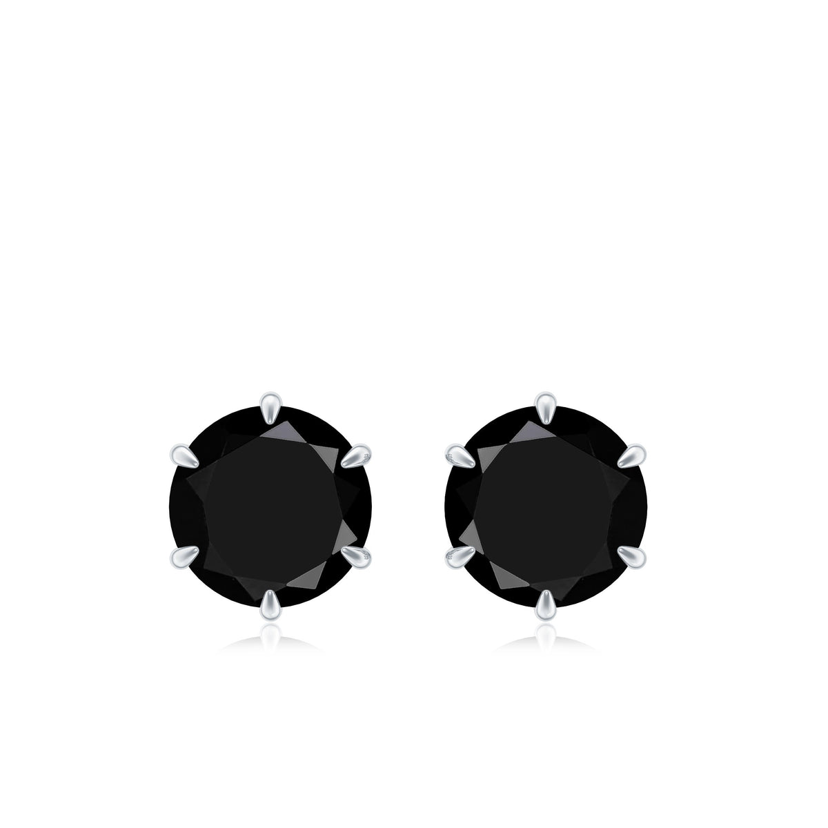 Natural Black Onyx December Birthstone Earrings with Screw Back