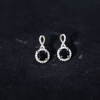 1.6 Carat Lab Grown Black and White Diamond Infinity Stud Earrings