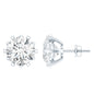 Round 2.7 Carat Moissanite Solitaire Stud Earrings in Sterling Silver