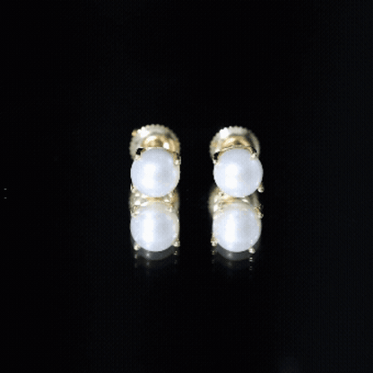 6 MM Round Freshwater Pearl Solitaire Stud Earrings