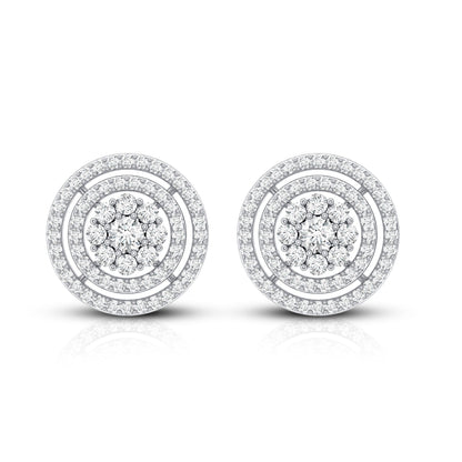 Flower Inspired Diamond Halo Stud Earrings